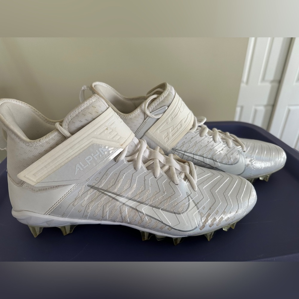 Nike Alpha Menace Pro 2 Mid White Iridescent AQ3209-109 Men's Size 13 - Picture 8 of 8